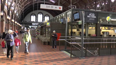 View Inside Central Station in Copenhagen Stock-Footage 68387140