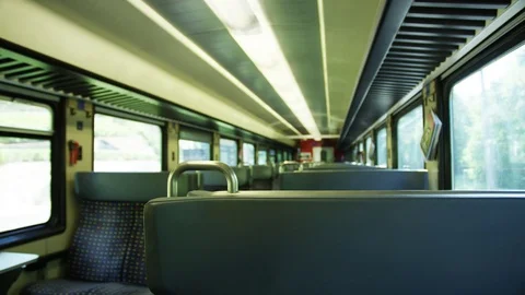 View inside of CFF SBB swiss train - Shot on RED at 5K Stock Footage 79327150