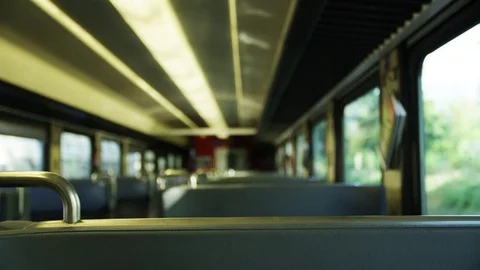 View inside of CFF SBB swiss train 3 - Shot on RED at 5K Stock Footage 79327201