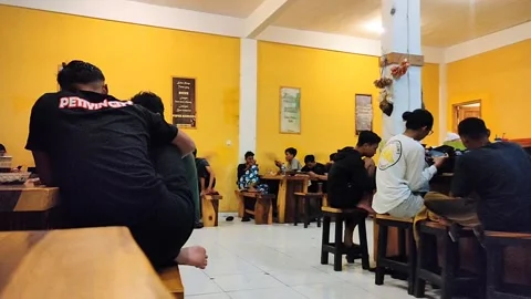 The view inside the coffee shop Stock Footage 227740249