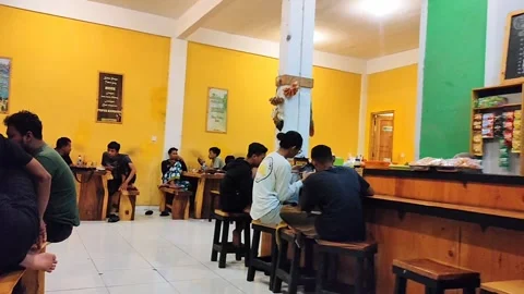 The view inside the coffee shop Stock Footage 227740501