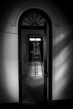 The view inside of colonial house Stock Photos