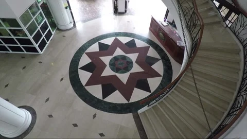 View inside colonial style building, Kuching, Sarawak, Malaysia, Borneo Stock Footage 157023704