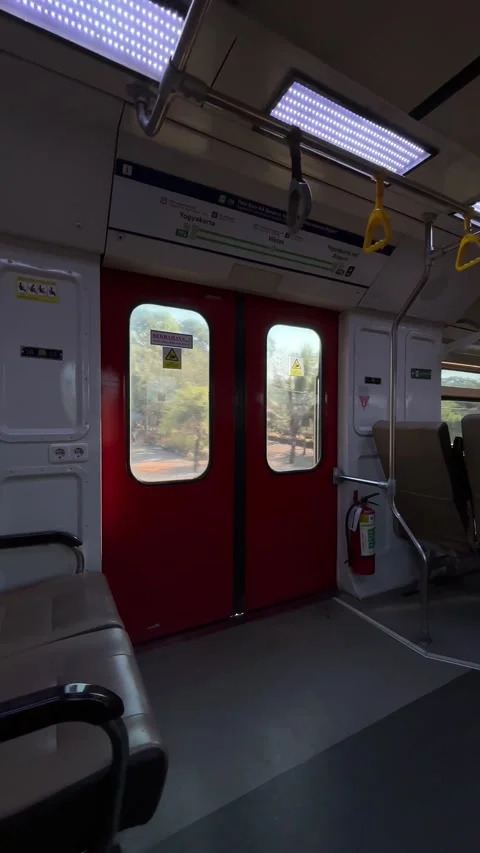 View from inside the Commuter Line train. Stock Footage 346462460