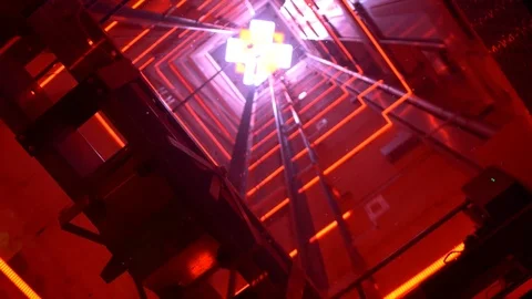 View inside A'DAM Lookout experience elevator going down. Stock Footage 105880851