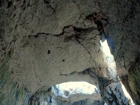 View inside the Devetashka Cave near Devetaki village and Osam river in Lovech Видео 113692659