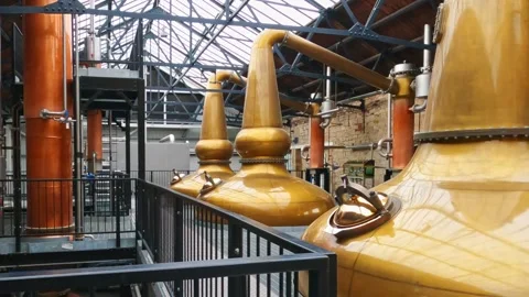 View of the Inside of a Distillery in Scotland Stock Footage 246493968