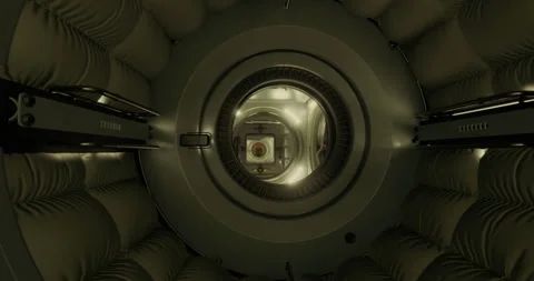 View inside a futuristic space capsule with intricate design elements Stock Footage 327793044