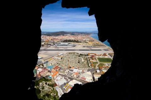 View from Inside of the Gibraltar Rock Fotos de archivo