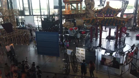 View from inside the Halle de La Machine in Toulouse Stock Footage 202252250