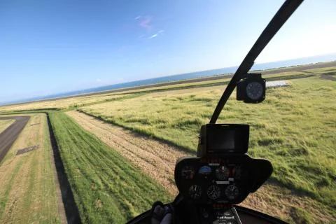 View from the inside of the helicopter runway Stock Photos