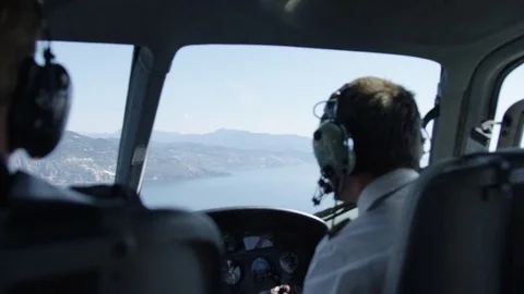 View from inside of a helicopter tour Stock Footage 77031235