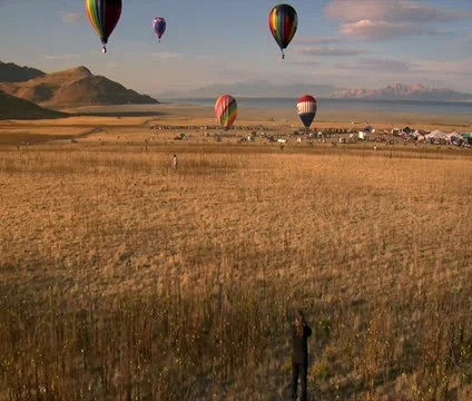 View from inside hot air balloon Stock Footage 21656174