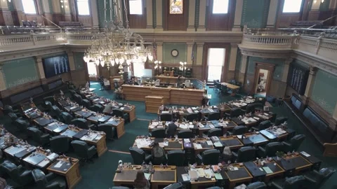 View Inside The House of Representatives Chamber With Elegant Interior In Video stock 308371137