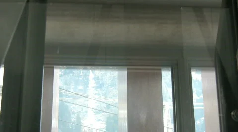 View from inside a lift Stock Footage
