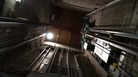 View from inside lift shaft Stock Footage 105508981