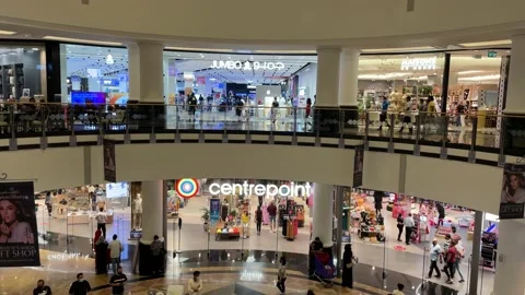 A View Inside Mall of the Emirates center point Stock Footage 154162310