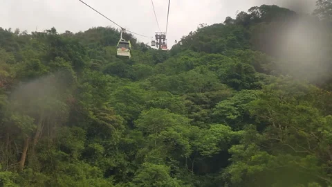 View from inside maokong cable car taiwan scenery Stock Footage 202199625