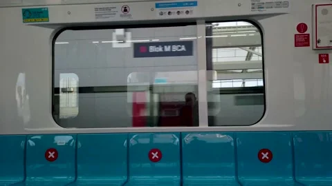 A View from Inside of The Mass Rapid Transit's Window Stock Footage 224447117
