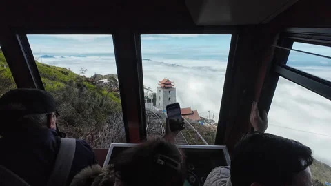 View from inside a mountain train going up Fansipan mountain Stock Footage 295166229