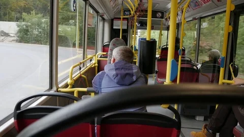 View From The Inside Of The Moving Bus Stock Footage 82482358