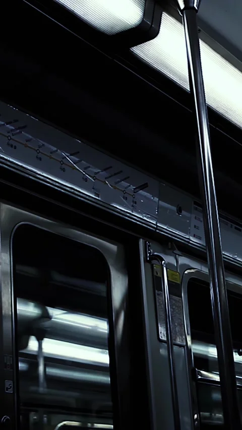 View Inside a Moving Metro Train - Vertical 4K Stock Footage 284358759