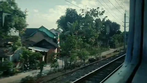 A view from inside a moving train Stock Footage 343196512