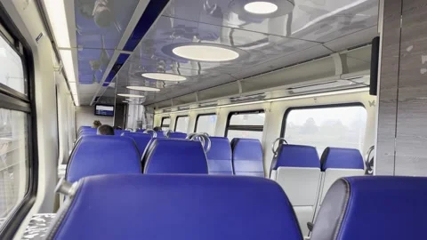View Of The Inside A Moving Train Netherlands Public Transport Stock Footage 221991417