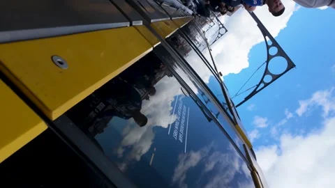View from inside a moving tram. Stock Footage 327686507