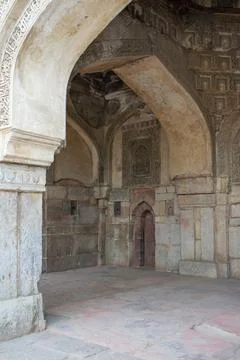 The view of inside of an old Indian monument Stock Photos