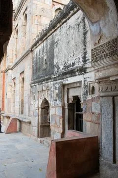 The view of inside of an old Indian monument Stock Photos