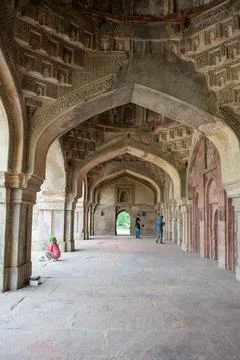 The view of inside of an old Indian monument Stock Photos