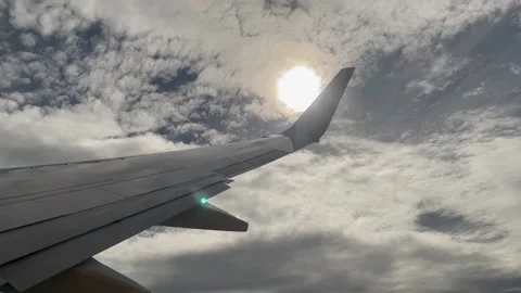 View from inside a passenger airplane Stock Footage 180542423