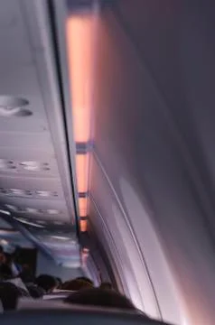 View inside a passenger plane in flight Stock Photos