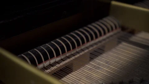 View of the inside of the piano Stock Footage 97652315