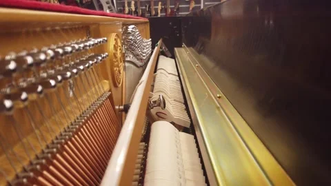 View of the inside of the piano Video stock 146222587