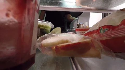 View From Inside Refrigerator Stock Footage 89856887