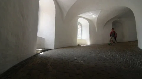 View of the inside of the Roundtower in Copenhagen Video stock 40450065