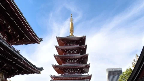 View inside the Senso-ji Temple in Tokyo Japan Stock Footage 121385658