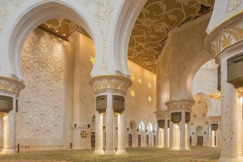 View inside the Sheikh Zayed Mosque Stock Photos