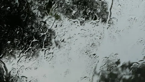 The view from the inside shows the rain ... | Stock Video | Pond5