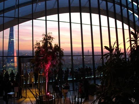 View from inside Sky Gardens London England Stock Footage 83139599