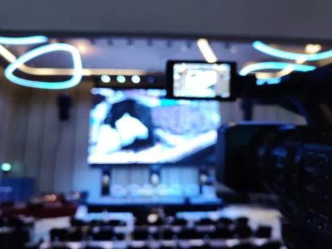 The view inside the spacious and exclusive seminar room Foto stock