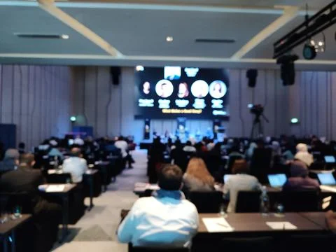 The view inside the spacious and exclusive seminar room Stock Photos