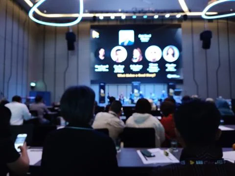 The view inside the spacious and exclusive seminar room Stock-Fotos