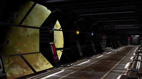 View inside starship approaching to a exoplanet. Stock Footage 142403174
