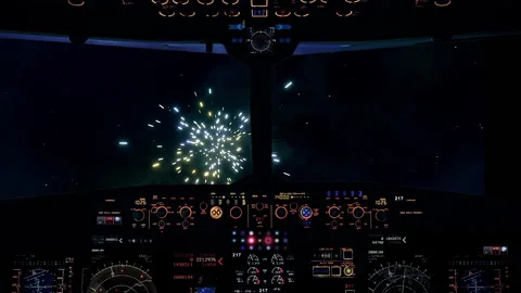 View inside starship approaching to a group of stars Stock Footage 143146292