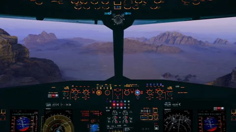 View inside starship close to surface of unexplored planet. Stock Footage 143146296