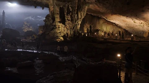 View from inside of Sung Sot or Suprise cave in Ha long Bay. Stock Footage 110752489