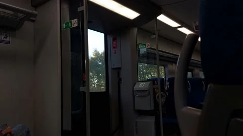 View from the inside of the train during its movement Stock Footage 163420902